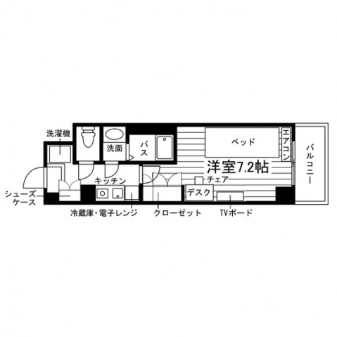 学生会館 エンブルエール草薙駅前[食事付き]の間取り