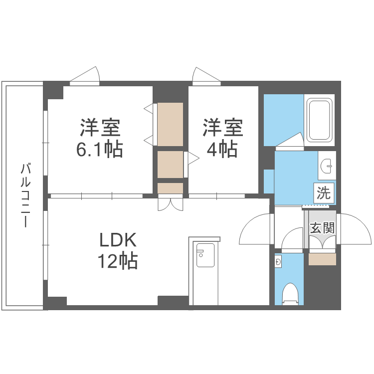 Ｈａｋａｔａ　Ｓｔａｔｉｏｎ　Ｓｏｕｔｈの間取り