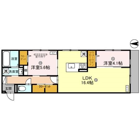 仮称D-room　新家2丁目の間取り