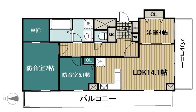 府中市住吉町のマンションの間取り