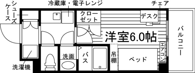 大阪市城東区東中浜のマンションの間取り