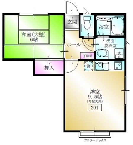 多賀台ヒルズアパート１号棟の間取り