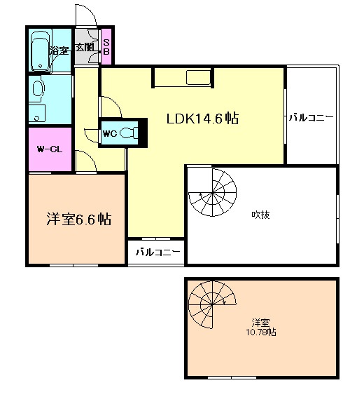 池田市神田のマンションの間取り