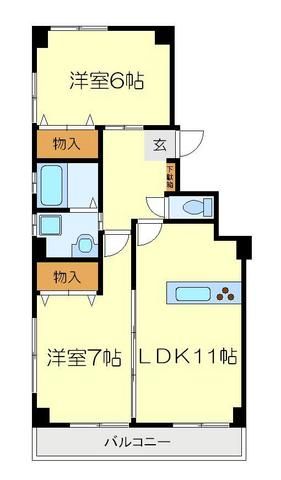 川越市中原町のマンションの間取り