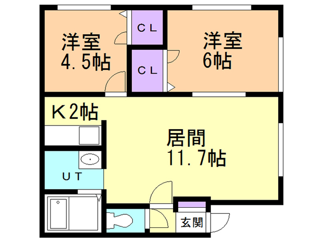 【ハイツＵ・ＭIIの間取り】