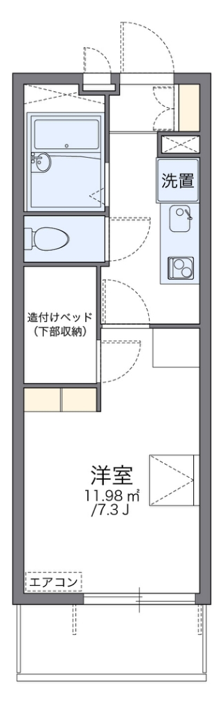 レオパレス金仙寺湖二号館の間取り