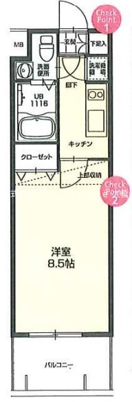 福岡市東区東浜のマンションの間取り