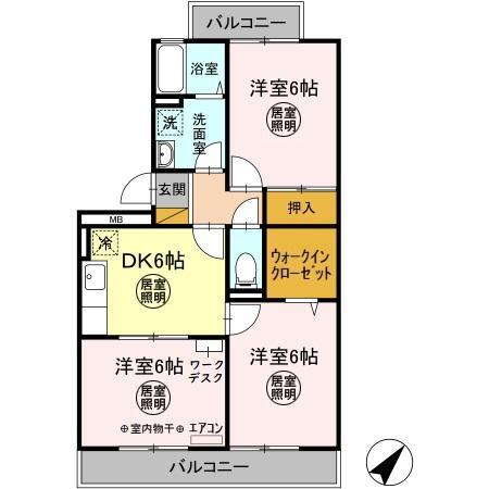 市原市山田橋のアパートの間取り