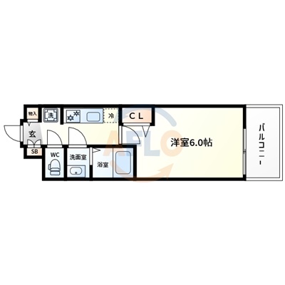 大阪市浪速区日本橋東のマンションの間取り