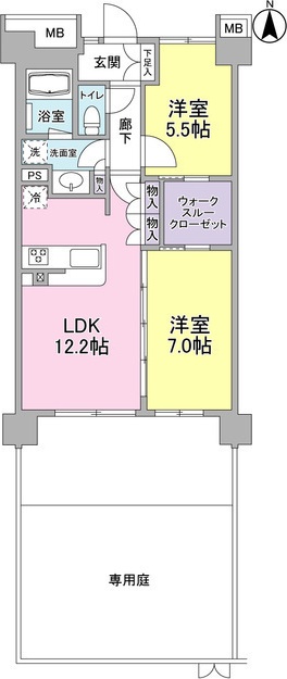 【世田谷区経堂のマンションの間取り】