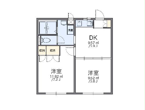 レオパレスサンローゼＢの間取り