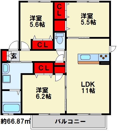 Ele-Garden　C棟の間取り