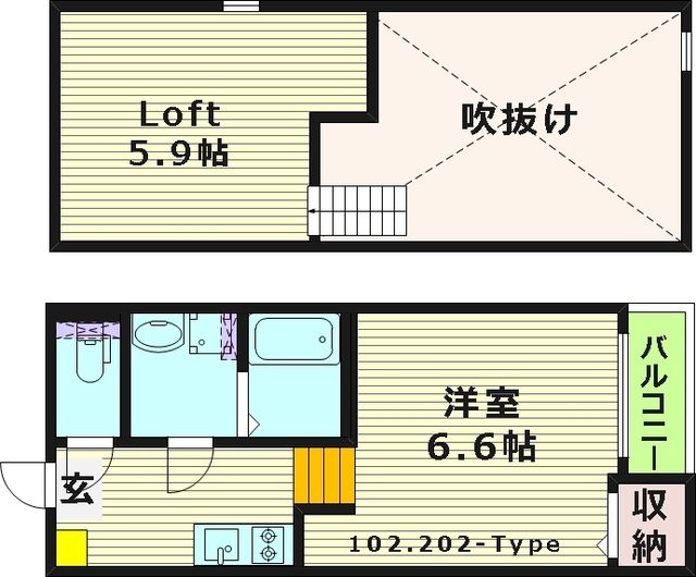 大阪市旭区高殿のアパートの間取り