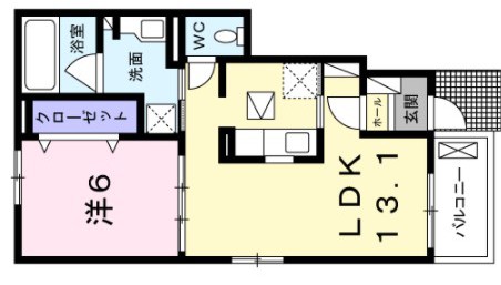 【岡山市南区福富中のアパートの間取り】