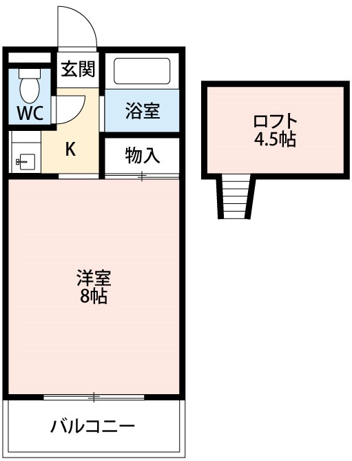 岡崎市井ノ口新町のアパートの間取り