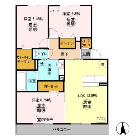 袖ケ浦市蔵波のアパートの間取り