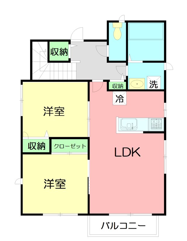 鎌倉市佐助のアパートの間取り