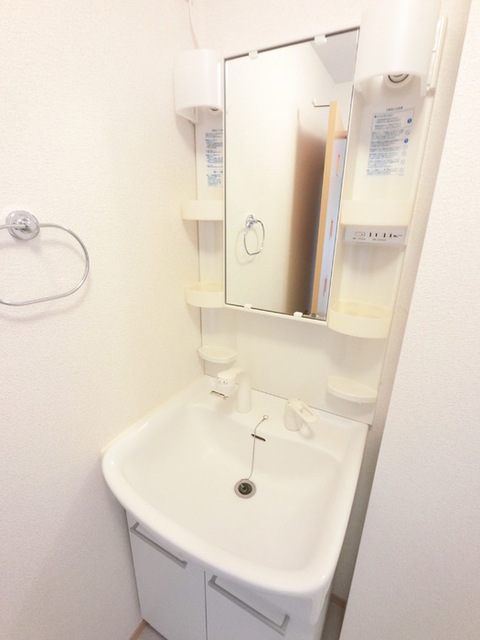 洗面設備　シャワーヘッド付き洗面台です