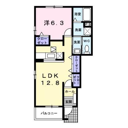 菊池市大琳寺のアパートの間取り