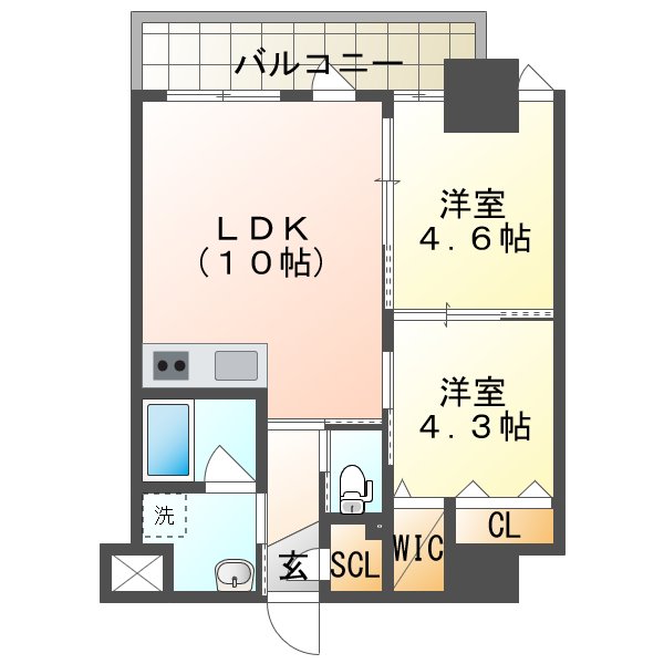 長崎市梅香崎町のマンションの間取り