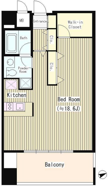 港区海岸のマンションの間取り