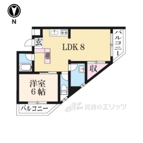 京都市山科区四ノ宮山田町のマンションの間取り