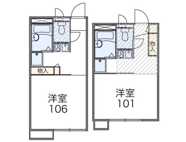 レオパレスみどり野B館の間取り