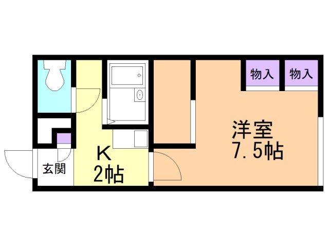 函館市大町のアパートの間取り