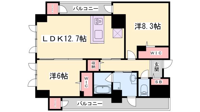 神戸海岸通　萬利Residenceの間取り