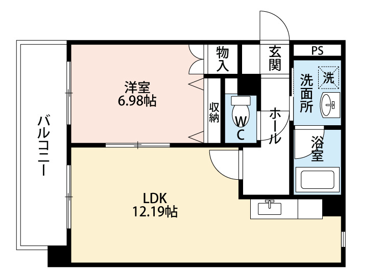 北九州市小倉北区足原のマンションの間取り