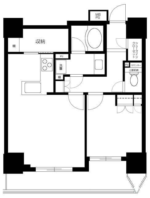 新宿区四谷のマンションの間取り