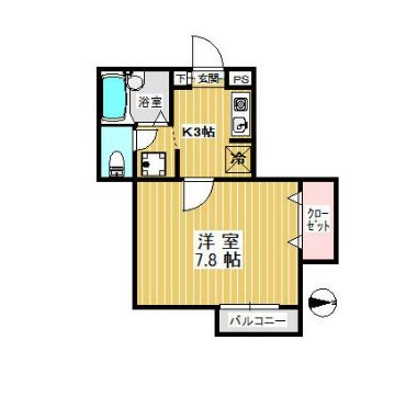 市川市南八幡のアパートの間取り