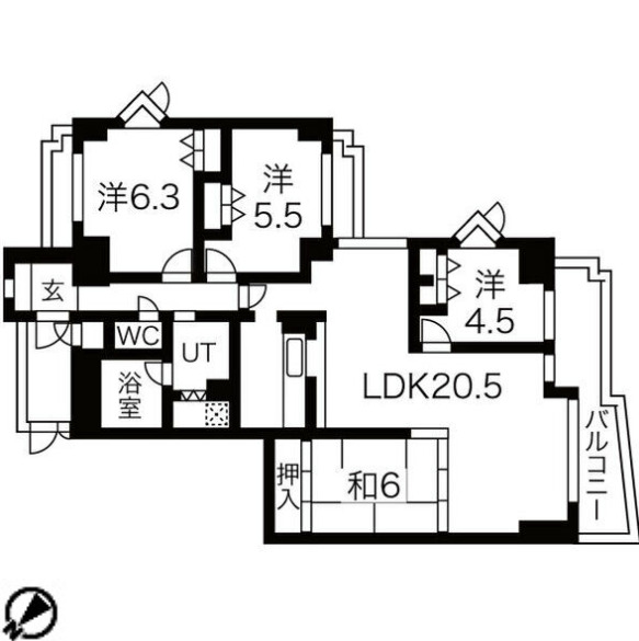 ライオンズマンション川西清和台　壱番館の間取り