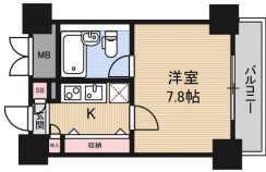 【大阪市北区曾根崎のマンションの間取り】