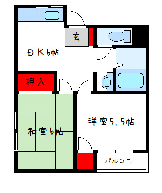 八尾市太田のマンションの間取り