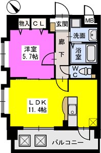 糟屋郡志免町志免のマンションの間取り