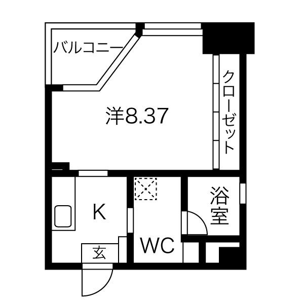 名古屋市東区代官町のマンションの間取り