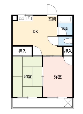 江田島市沖美町三吉のマンションの間取り