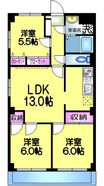 江戸川区南葛西のマンションの間取り