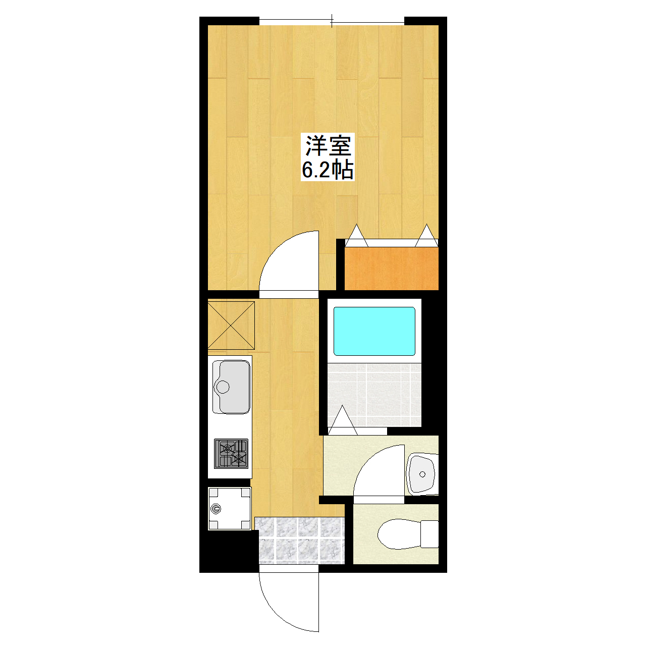 三木市志染町西自由が丘のアパートの間取り