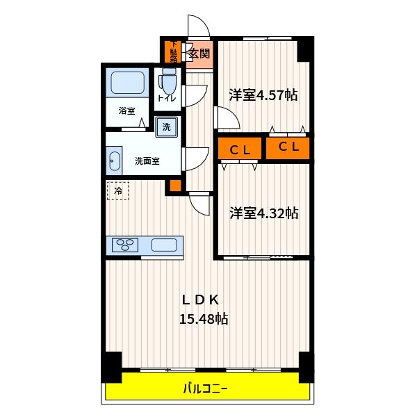 日野市新町のマンションの間取り