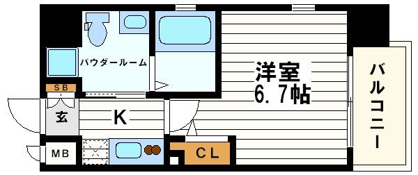 レジディア谷町の間取り