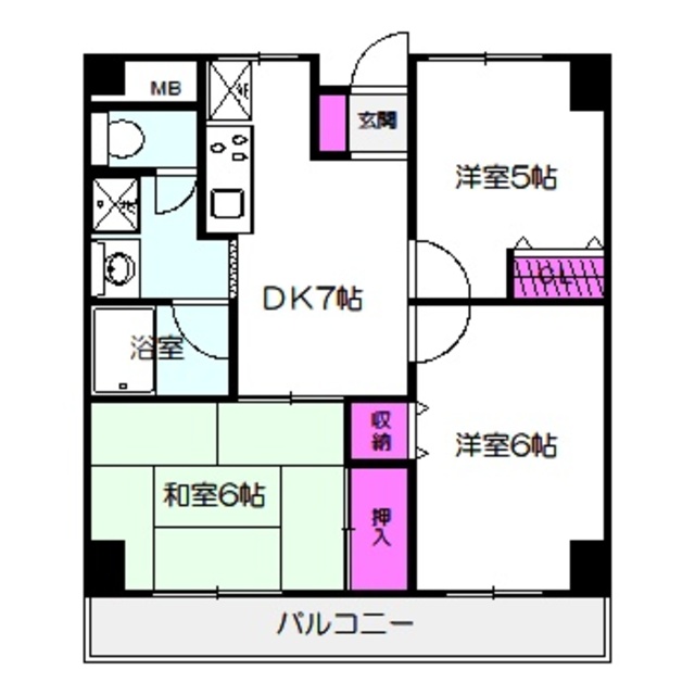 大橋マンション二番館の間取り