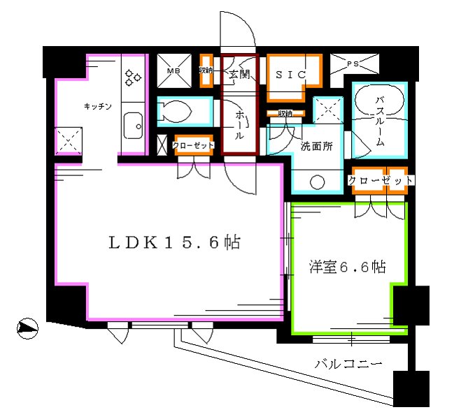 中野区東中野のマンションの間取り