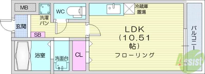 クオーレ連坊の間取り