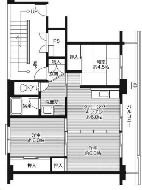 ビレッジハウスしわ中央２号棟の間取り