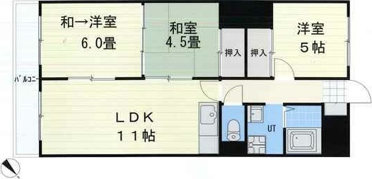 札幌市西区山の手三条のマンションの間取り