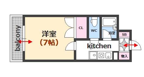 広島市南区皆実町のマンションの間取り