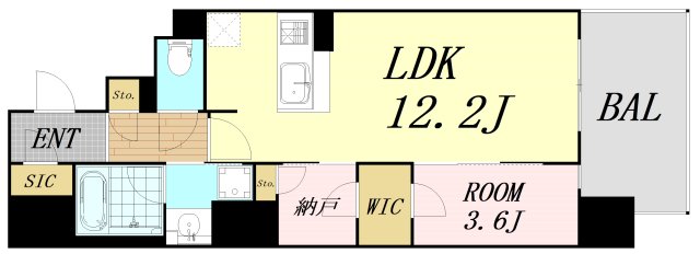 RJRプレシア南堀江の間取り