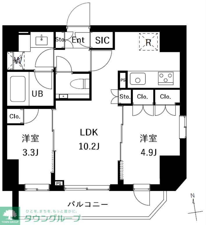 台東区小島のマンションの間取り